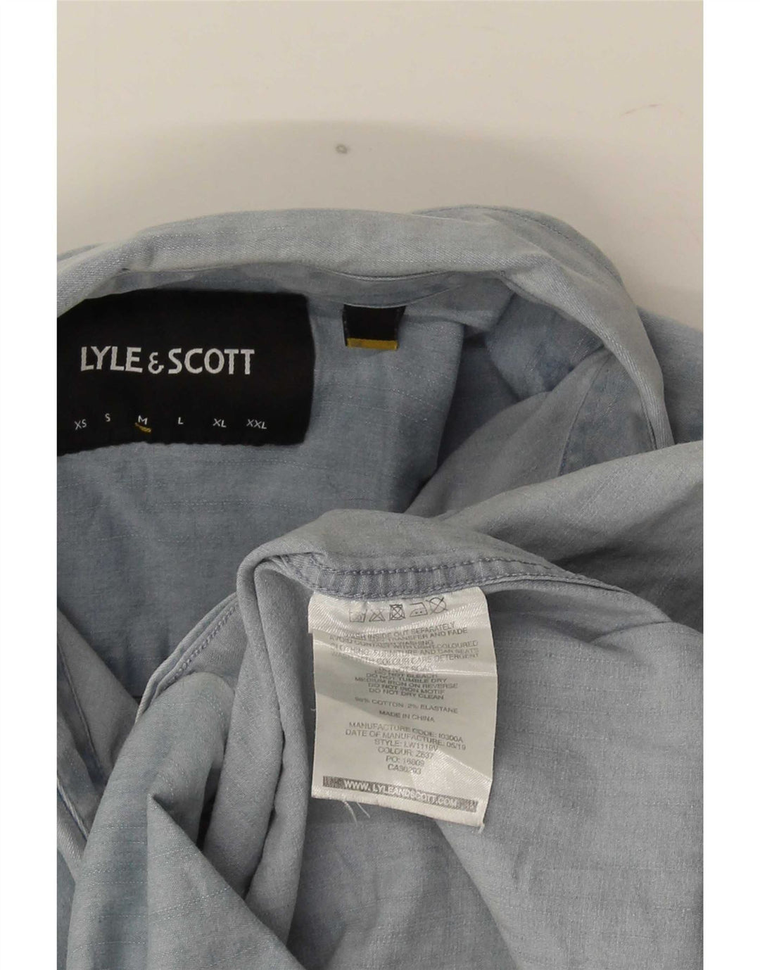 Camisa Lyle & Scott Hombre Algodón Azul Medio