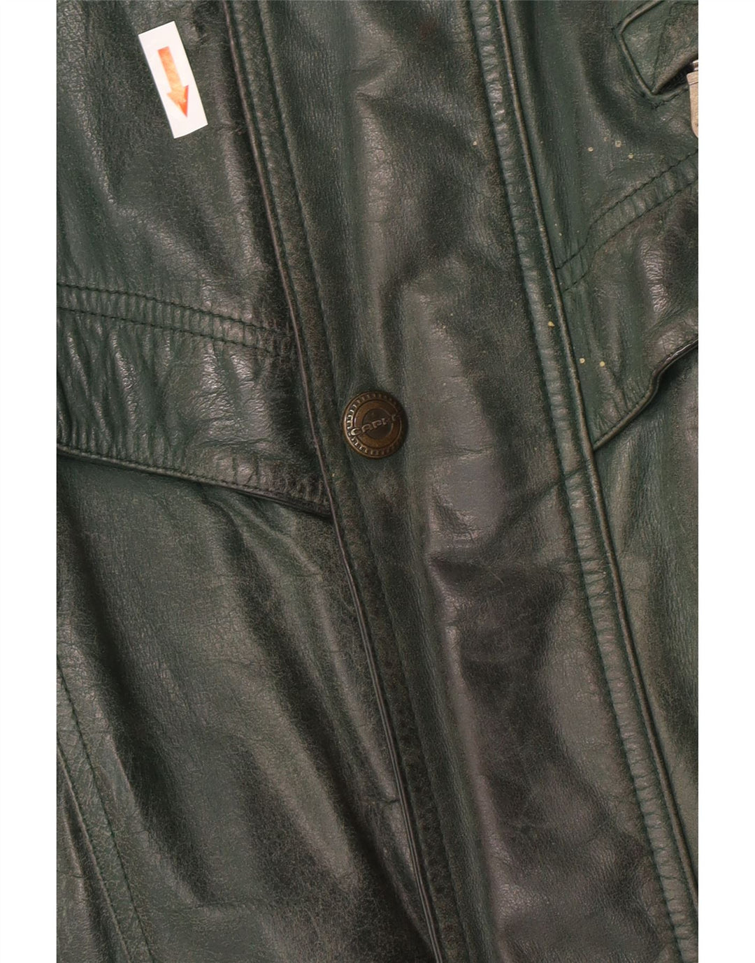 Chaqueta de cuero vintage para hombre IT 58 4XL cuero verde