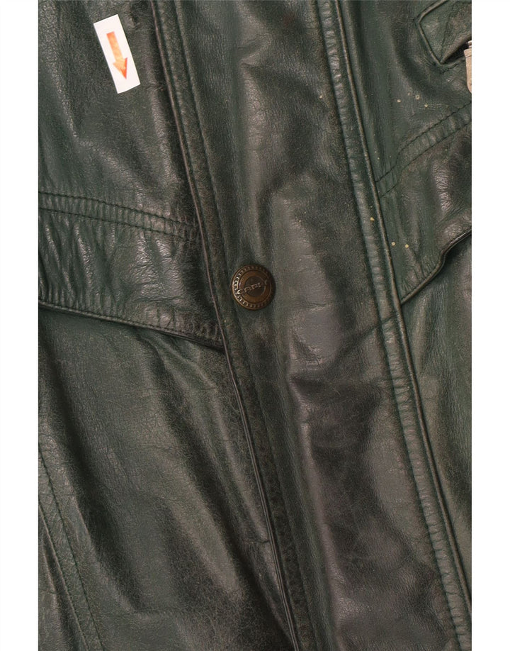 Chaqueta de cuero vintage para hombre IT 58 4XL cuero verde
