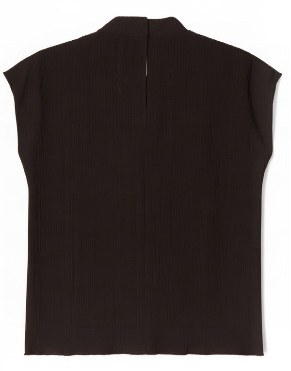 Zara Blusa Extragrande Sin Mangas para Mujer Top UK 10 Small Poliéster Negro