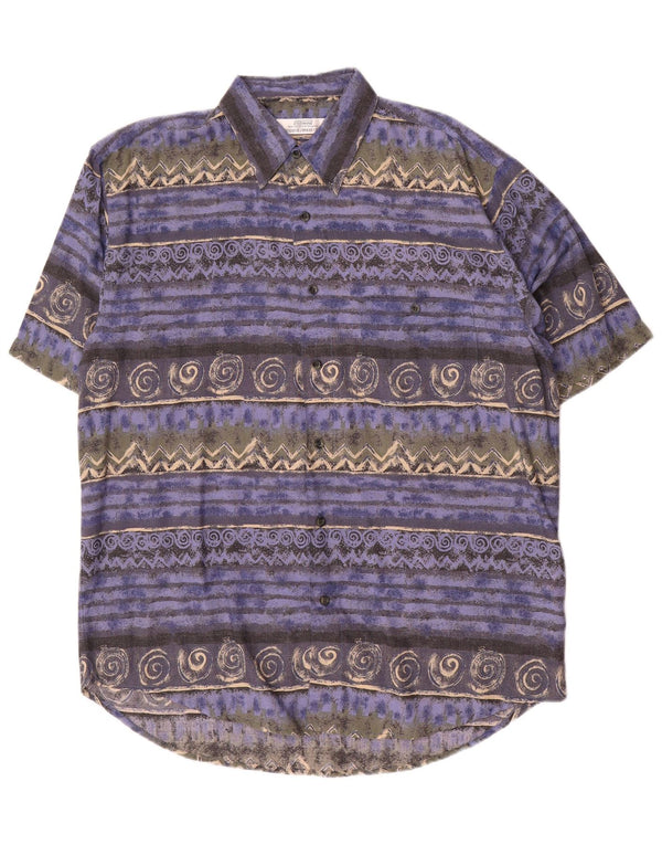 Camisa St. Bernard Hombre Manga Corta Viscosa Geométrica Multicolor Mediana
