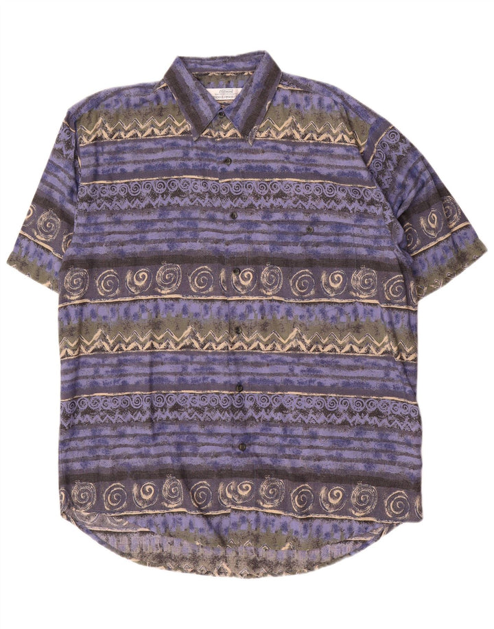 Camisa St. Bernard Hombre Manga Corta Viscosa Geométrica Multicolor Mediana
