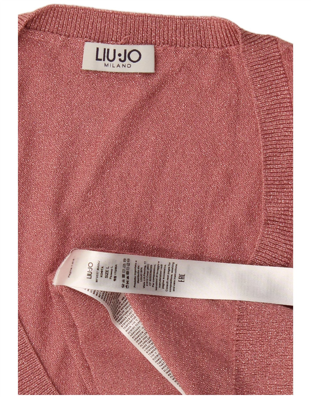 Liu Jo Jersey extragrande con cuello en V para mujer UK 46 Viscosa rosa grande