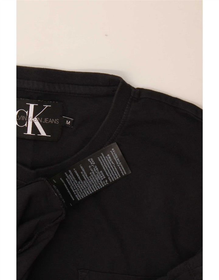 Calvin Klein Camiseta gráfica para hombre Top mediano de algodón negro