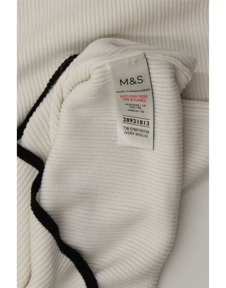 Marks & Spencer - Camiseta sin mangas para mujer, talla 40, talla grande, viscosa blanca
