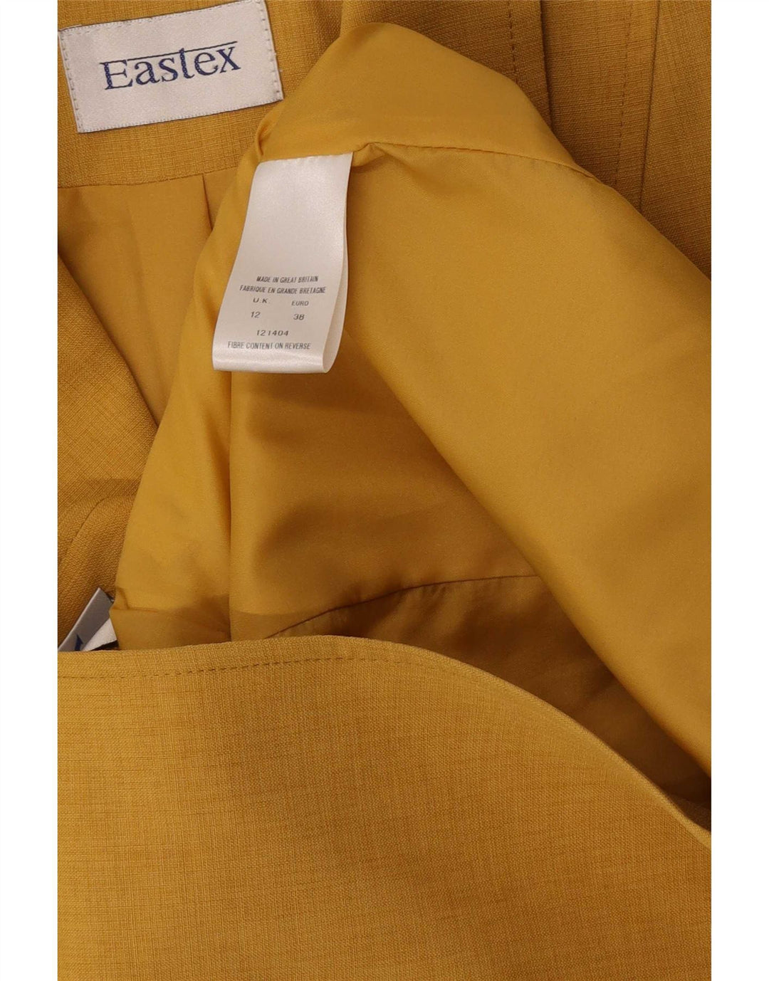 Eastex Chaqueta Blazer de 3 Botones para Mujer UK 12 Poliéster Amarillo Mediano