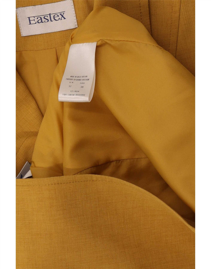 Eastex Chaqueta Blazer de 3 Botones para Mujer UK 12 Poliéster Amarillo Mediano