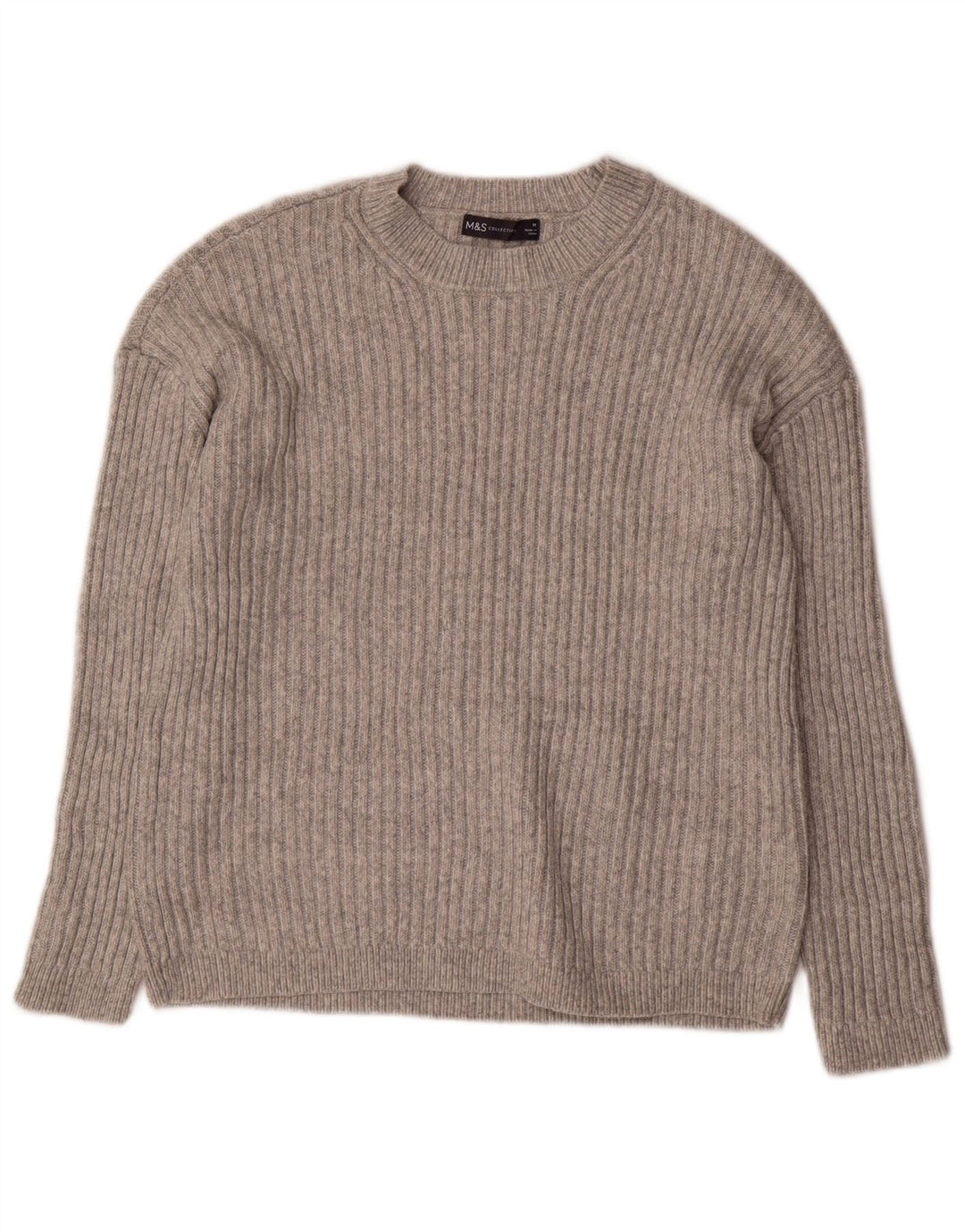 Marks & Spencer Jersey de cuello redondo para mujer UK 40 Poliéster gris medio