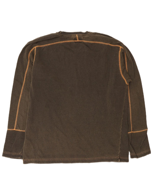 Marlboro Classics Camiseta Hombre Manga Larga XL Algodón Marrón