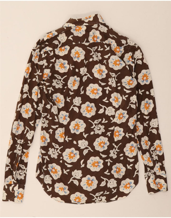 Bellini Camisa Hombre Suze 39 15 1/2 Marrón Medio Floral