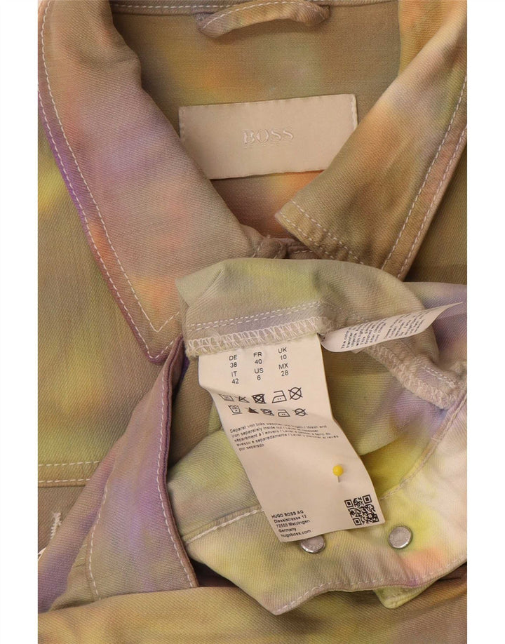 Hugo Boss Chaqueta vaquera para mujer UK 10 Small Multicolor Tie Dye Algodón