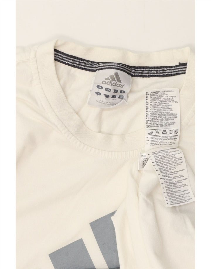 ADIDAS Camiseta gráfica para hombre Top grande de algodón blanco