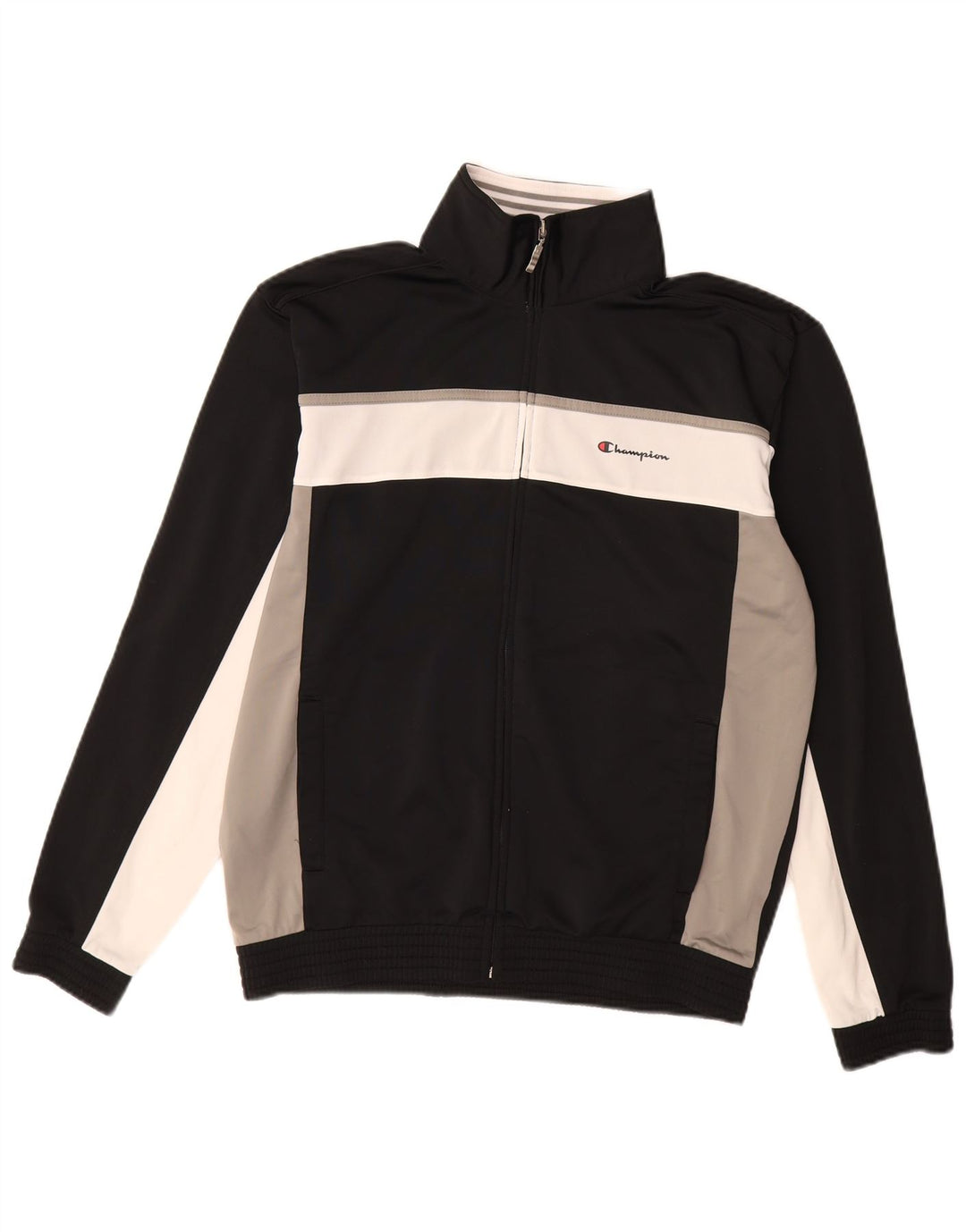 CHAMPION Chaqueta superior de chándal para hombre Poliéster con bloques de color negro grande