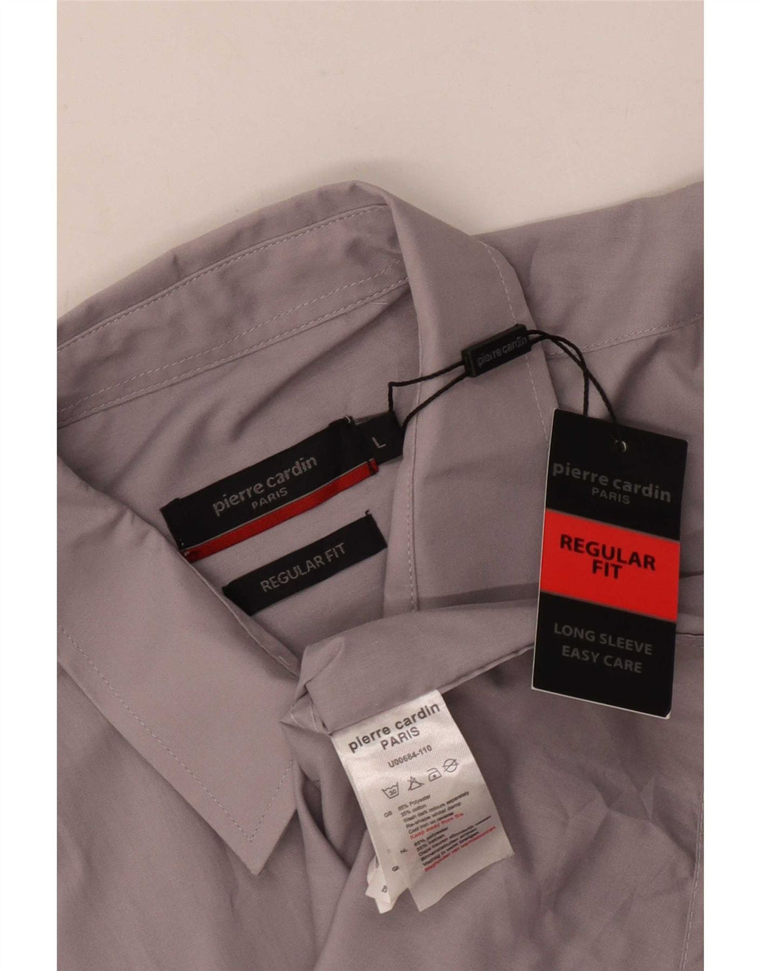 Pierre Cardin Camisa de corte regular para hombre Poliéster gris grande