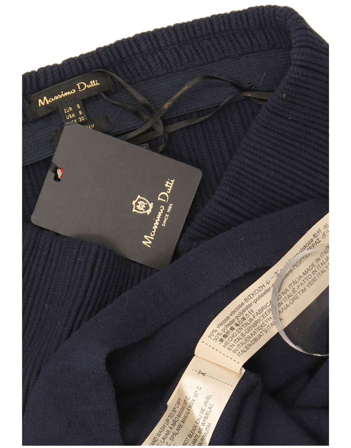 Massimo Dutti Mujer Falda Acampanada De Punto Small W26 Viscosa Azul Marino