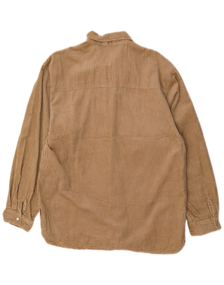Mustang Camisa De Pana Para Hombre Algodón Beige Medio