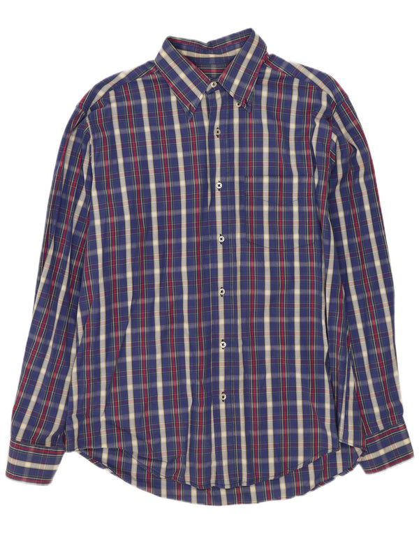 Camisa Benetton Hombre Small Azul Marino Cuadros