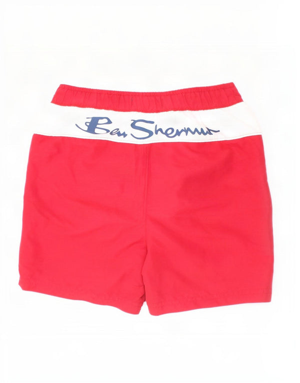 Ben Sherman Bañador con estampado gráfico para niños 7-8 años Rojo Colorblock