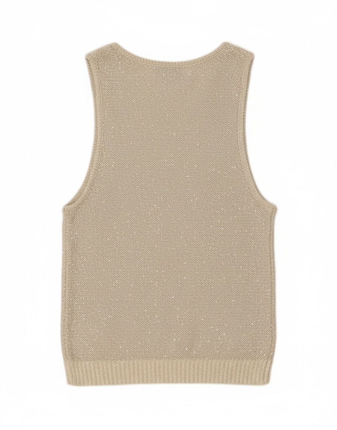 Zara Mujer Chaleco De Punto Top UK 42 Poliéster Gris Medio