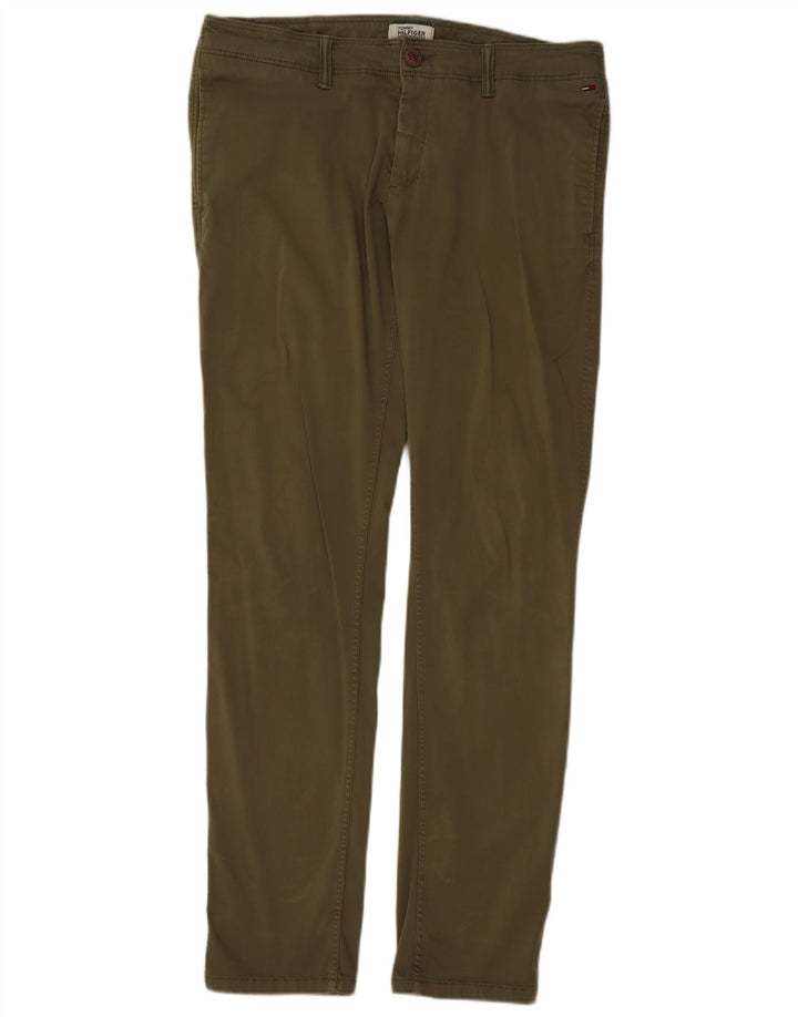TOMMY HILFIGER Pantalón chino ajustado para hombre W31 L32 Algodón caqui