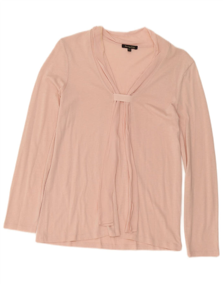Massimo Dutti Blusa de Manga Larga para Mujer Top UK 40 Small Rosa