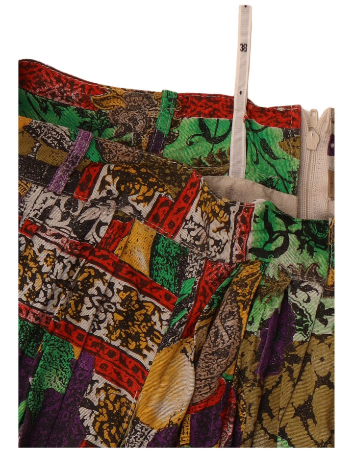 VINTAGE Mujer cintura alta A-Line Falda EU 38 Medio W26 Multicolor