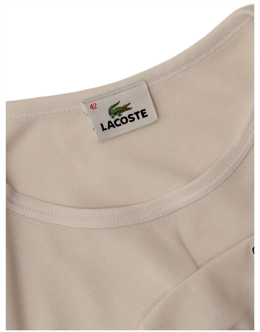 LACOSTE Camiseta Mujer Top Talla 42 Grande Blanco