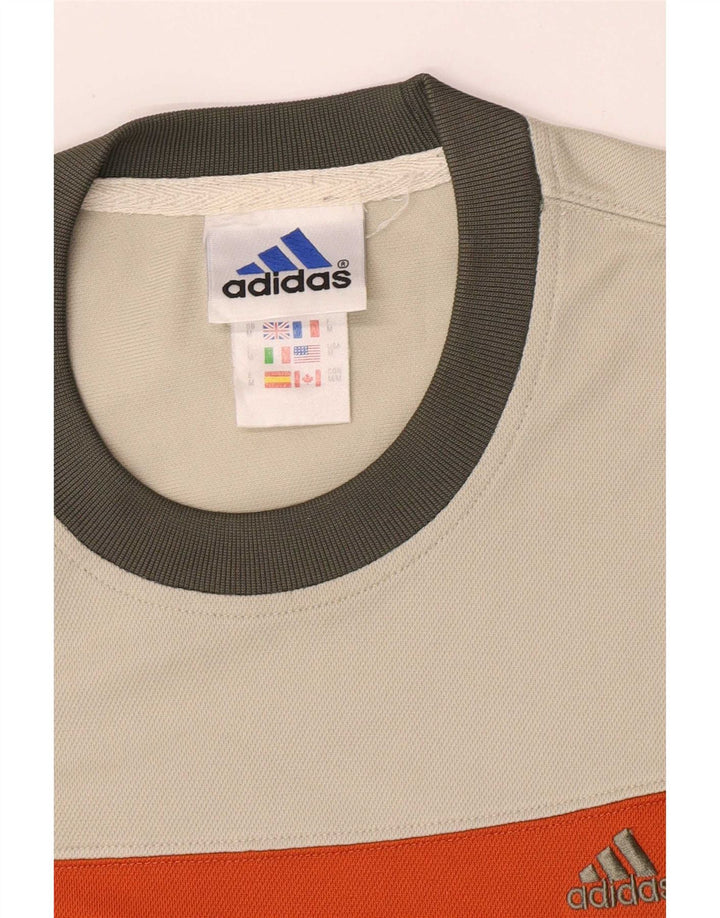 Adidas Hombre Camiseta Top Medio Beige Colorblock Poliéster
