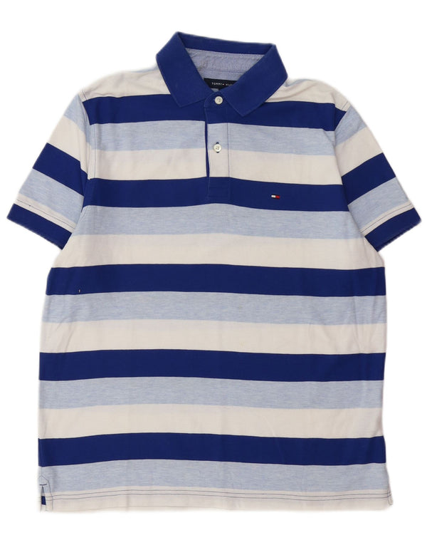 TOMMY HILFIGER Polo de hombre de algodón a rayas azul medio