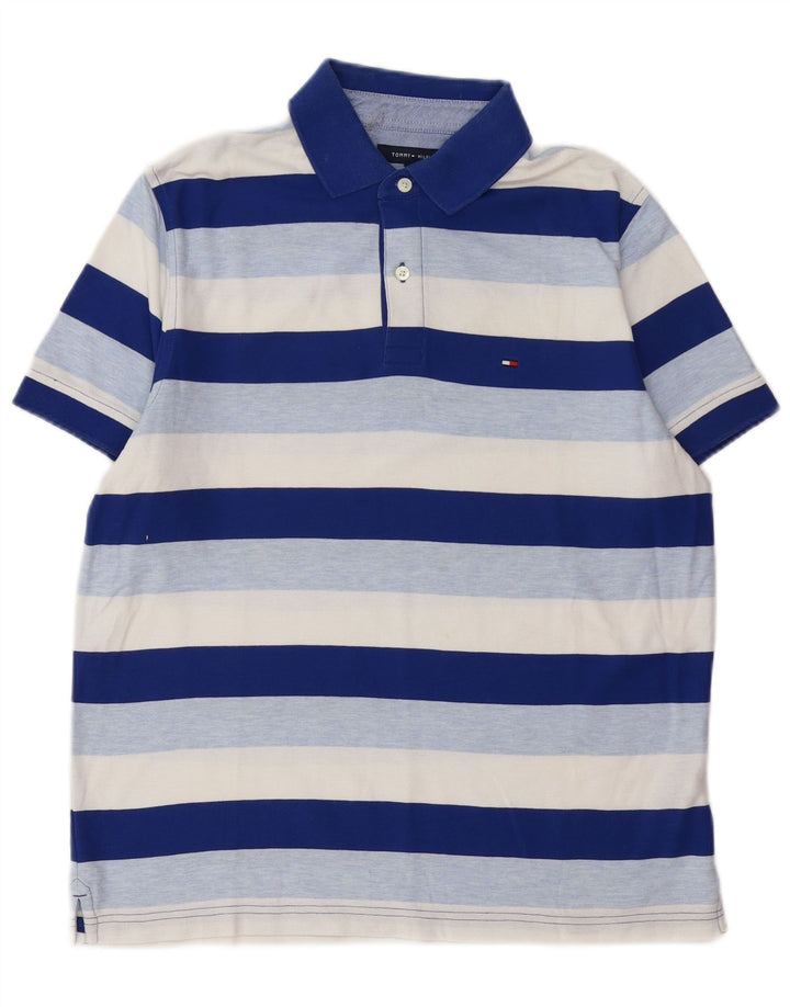 TOMMY HILFIGER Polo de hombre de algodón a rayas azul medio