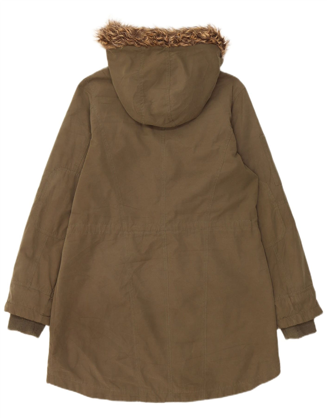 Oasis Chaqueta Parka con Capucha para Mujer UK 10 Small Caqui Poliéster