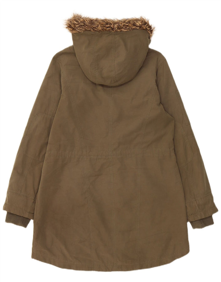 Oasis Chaqueta Parka con Capucha para Mujer UK 10 Small Caqui Poliéster
