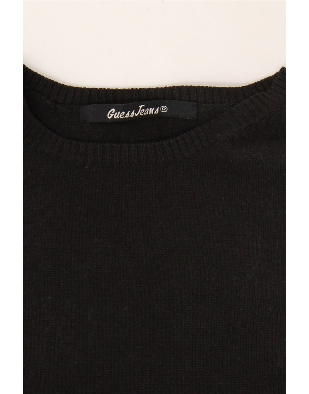 GUESS Womens Crew Neck Jumper Sweater UK 10 Small Black Wool Vintage Guess and Second-Hand Guess from Messina Hembry 