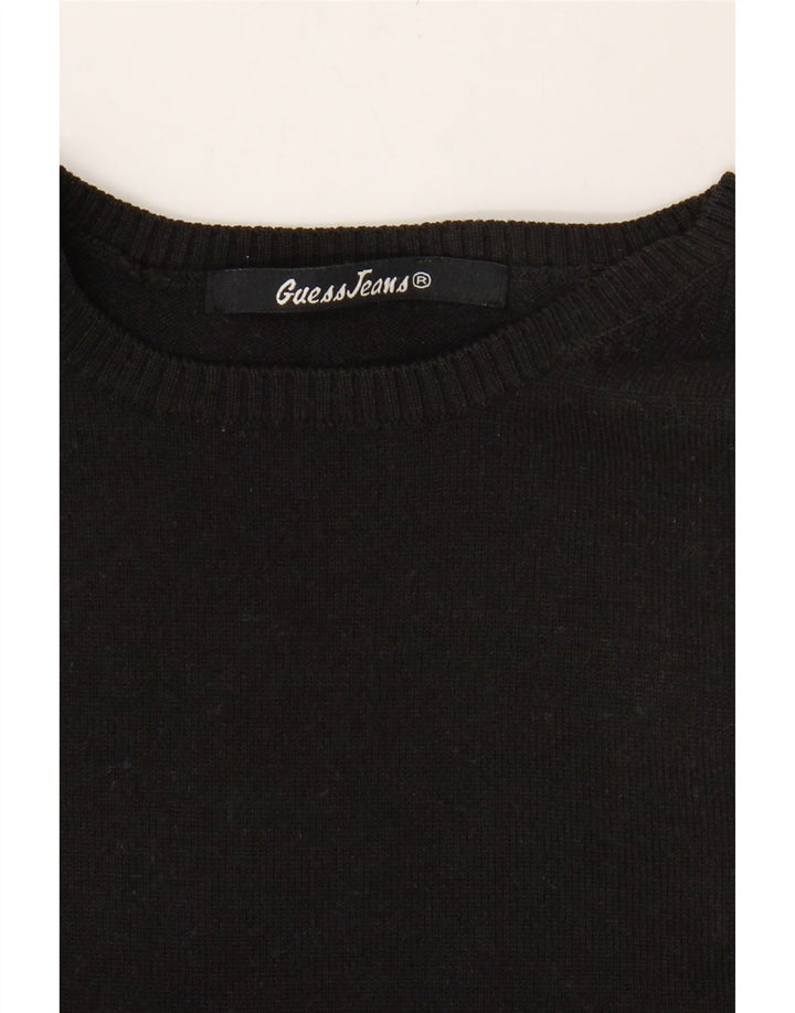 GUESS Womens Crew Neck Jumper Sweater UK 10 Small Black Wool Vintage Guess and Second-Hand Guess from Messina Hembry 
