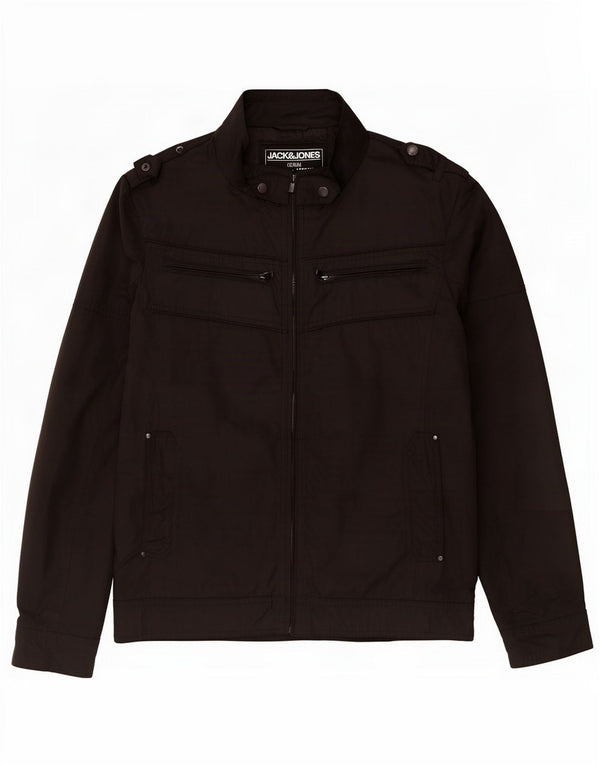 Jack & Jones Chaqueta militar para hombre UK 40 Large Poliéster negro