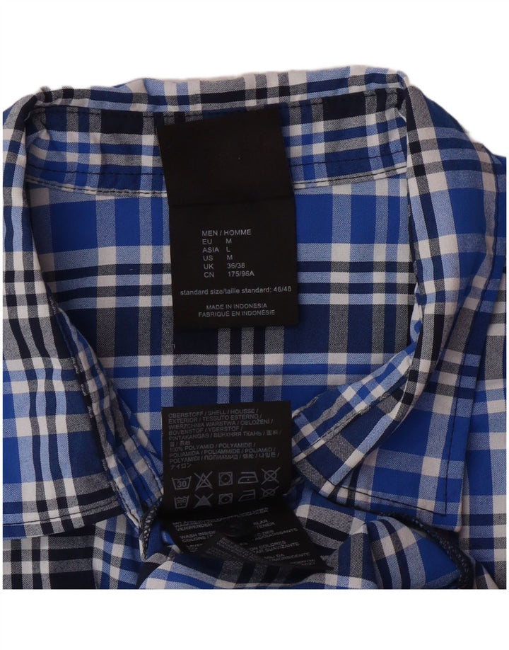 JACK WOLFSKIN Camisa de manga corta para hombre ES 36/38 Small Blue Check Poliamida