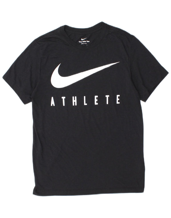 Nike Dri Fit Graphic Camiseta para hombre, talla pequeña, poliéster negro