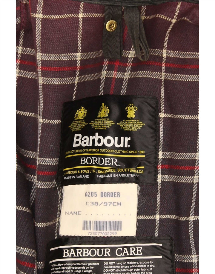 Barbour Chaqueta de algodón encerado para hombre EU 38 Mediano Negro