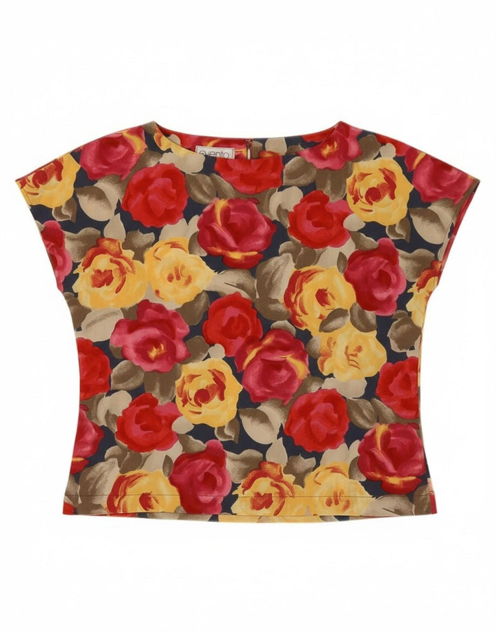 Blusa vintage para mujer Top IT 46 Poliéster floral multicolor grande
