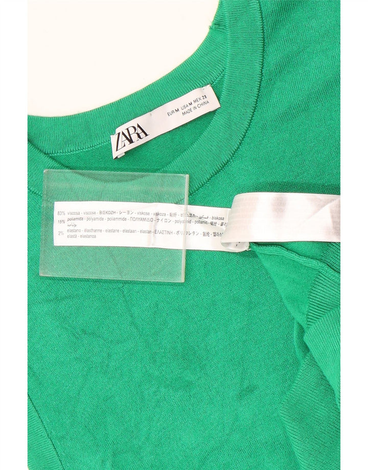 Zara Mujer Chaleco Tank Top UK 12 Viscosa Verde Medio