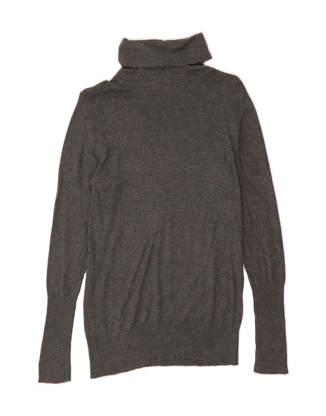 MOSSIMO Womens Longline Roll Neck Jumper Sweater UK 12 Medium Grey Nylon Vintage Mossimo and Second-Hand Mossimo from Messina Hembry 