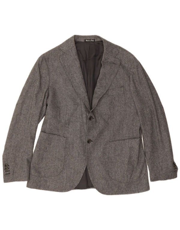 Carlo Barbera Chaqueta tipo blazer de 2 botones para hombre IT 50 Large Grey Herringbone