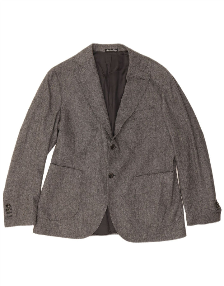 Carlo Barbera Chaqueta tipo blazer de 2 botones para hombre IT 50 Large Grey Herringbone