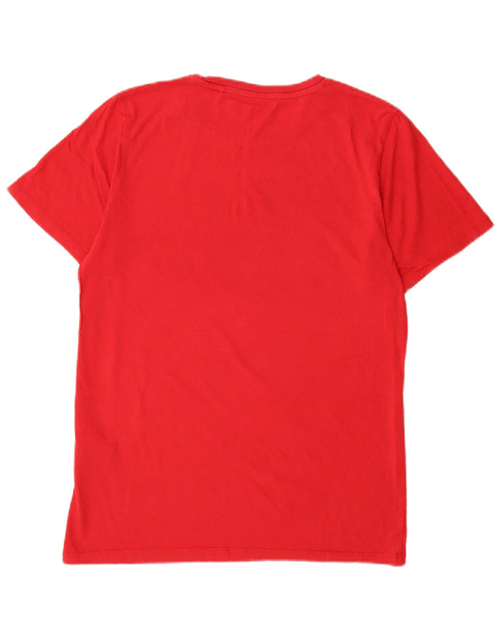 Jack & Jones Hombre Denizen Graphic Camiseta Top Algodón Rojo Mediano