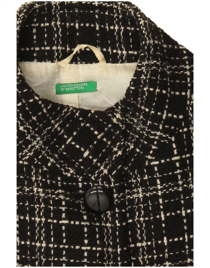 Abrigo Benetton Mujer UK 8 Small Black Check