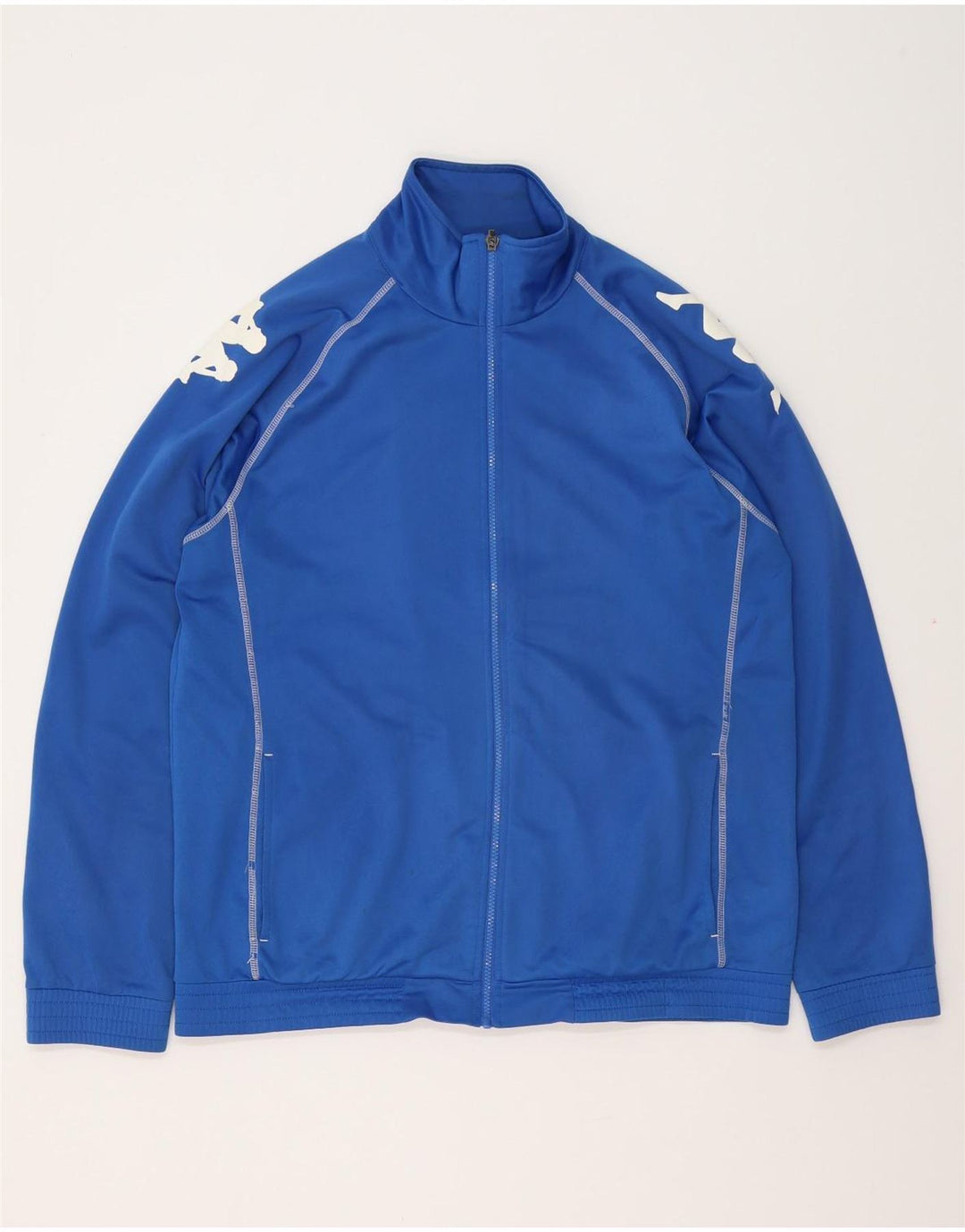 KAPPA Hombre Gráfico Chándal Top Chaqueta XL Poliéster Azul