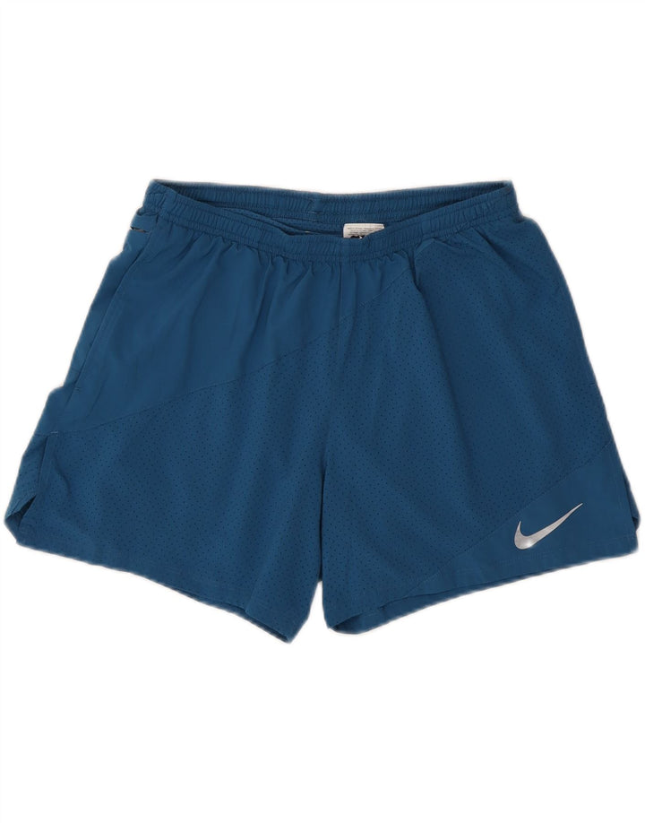 Nike - Pantalones cortos deportivos Dri Fit para hombre, poliéster azul grande