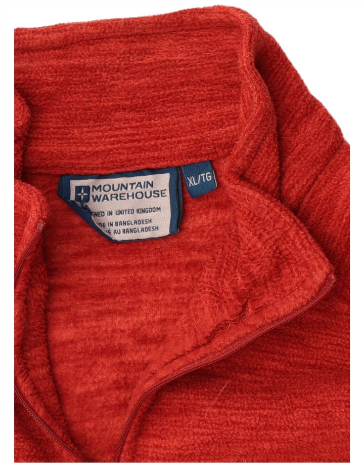 Mountain Warehouse Jersey de forro polar con cuello y cremallera para hombre XL Poliéster naranja