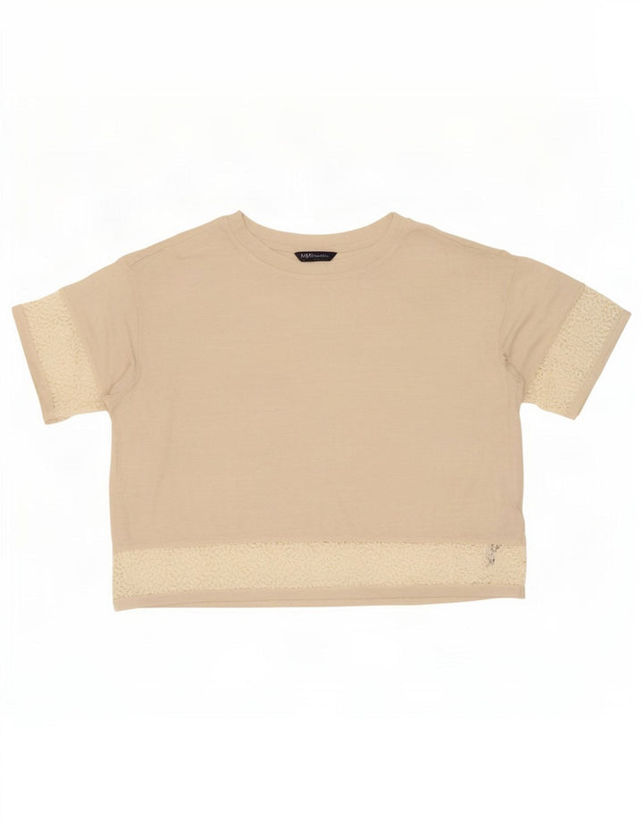 Marks & Spencer Camiseta extragrande para mujer UK 46 Large Beige Linen