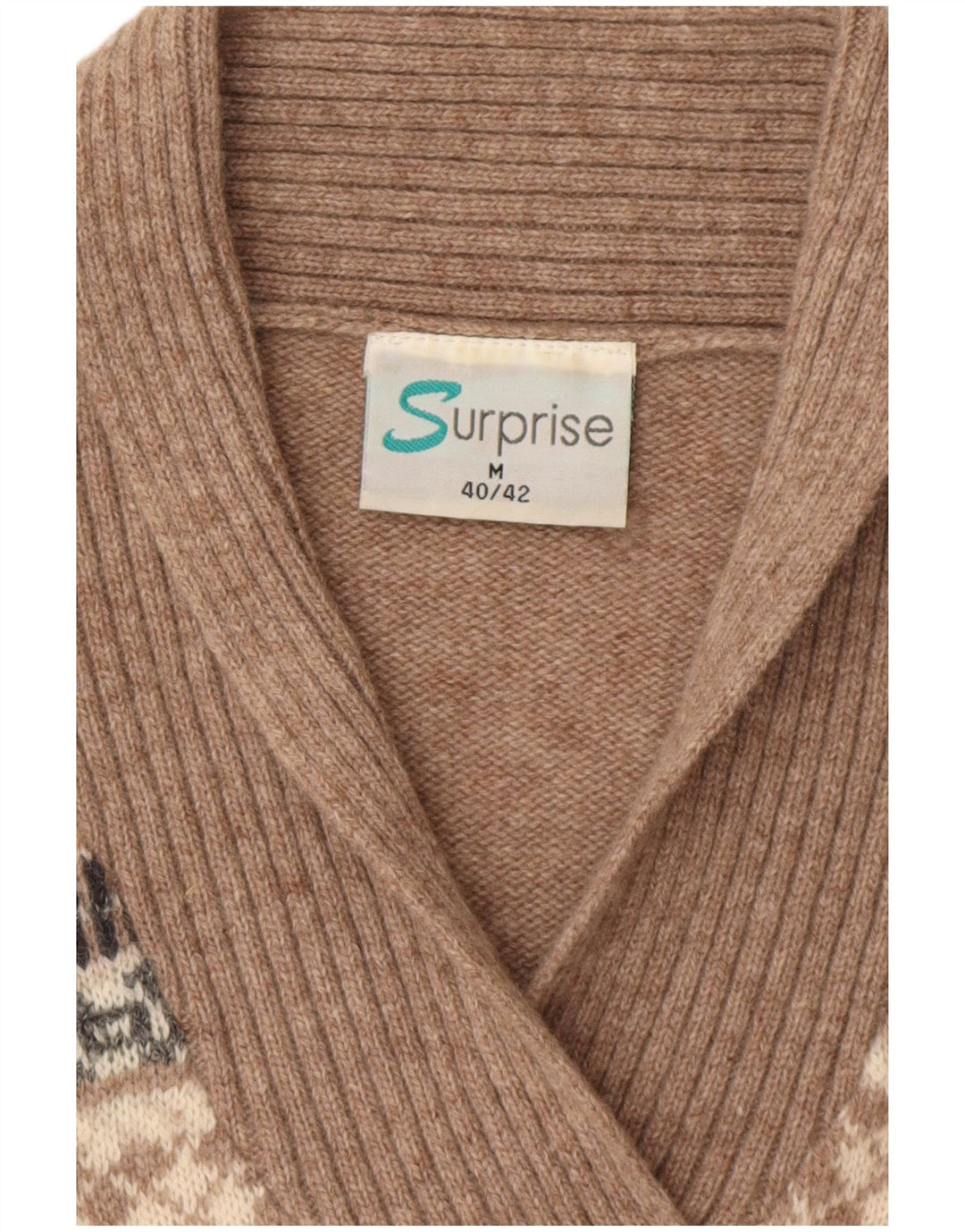 SURPRISE Jersey holgado con cuello chal para mujer IT 40/42 Medium Beige